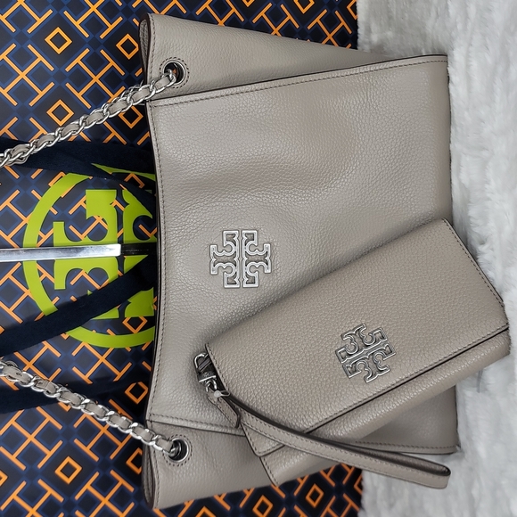 Tory Burch 2pcs SET Designer Matching Purse Bag Shoulder Crossbody + Wallet NWT - Picture 1 of 11